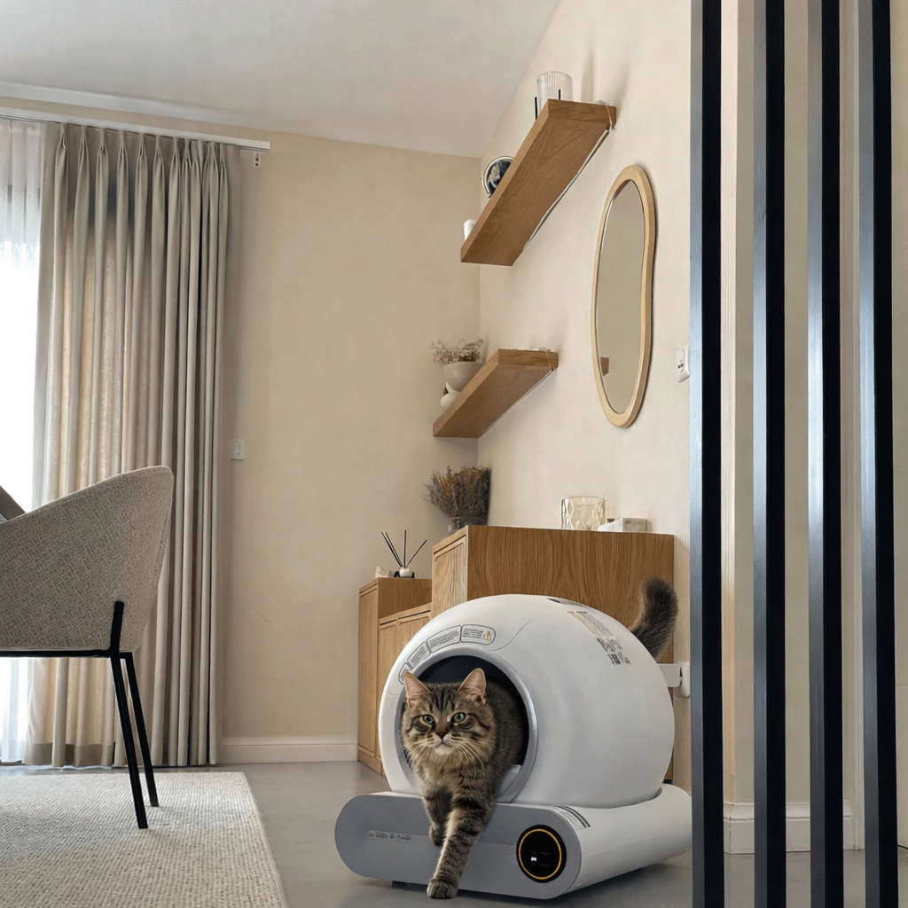 Litière automatique connectée et autonettoyante